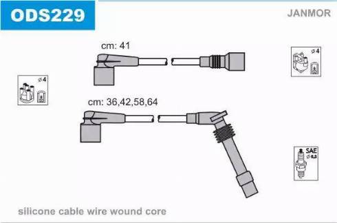 Janmor ODS229 - Комплект запалителеи кабели vvparts.bg