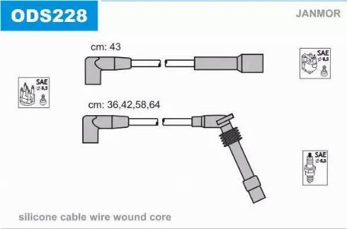 Janmor ODS228 - Комплект запалителеи кабели vvparts.bg