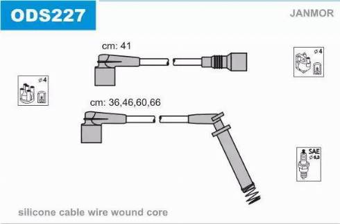 Janmor ODS227 - Комплект запалителеи кабели vvparts.bg