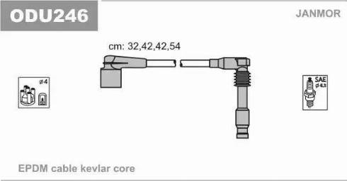 Janmor ODU246 - Комплект запалителеи кабели vvparts.bg