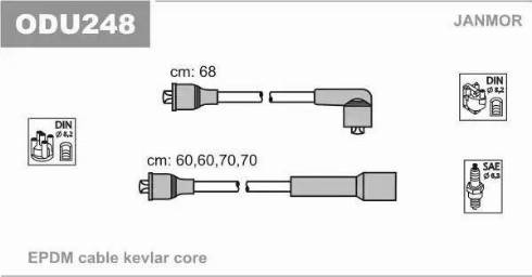 Janmor ODU248 - Комплект запалителеи кабели vvparts.bg