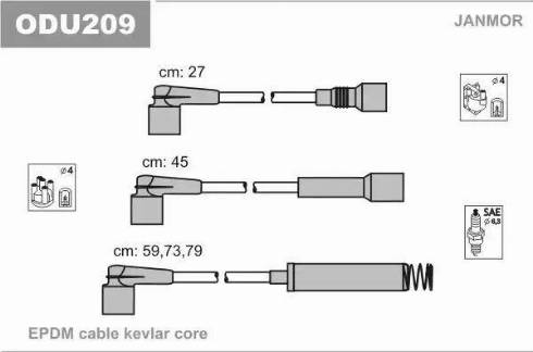 Janmor ODU209 - Комплект запалителеи кабели vvparts.bg