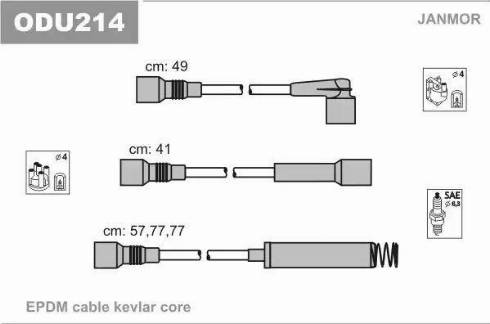 Janmor ODU214 - Комплект запалителеи кабели vvparts.bg
