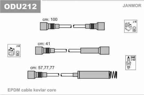 Janmor ODU212 - Комплект запалителеи кабели vvparts.bg