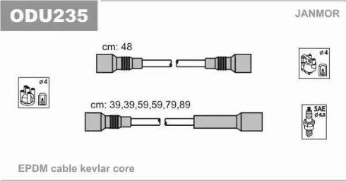 Janmor ODU235 - Комплект запалителеи кабели vvparts.bg