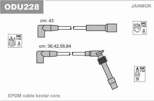 Janmor ODU228 - Комплект запалителеи кабели vvparts.bg