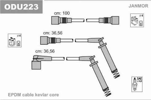 Janmor ODU223 - Комплект запалителеи кабели vvparts.bg