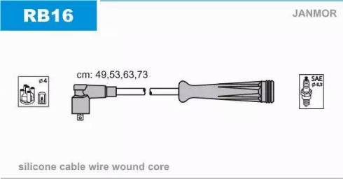 Janmor RB16 - Комплект запалителеи кабели vvparts.bg