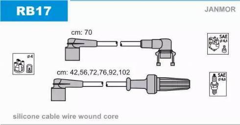 Janmor RB17 - Комплект запалителеи кабели vvparts.bg