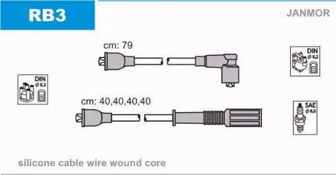 Janmor RB3 - Комплект запалителеи кабели vvparts.bg