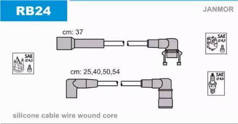 Janmor RB24 - Комплект запалителеи кабели vvparts.bg