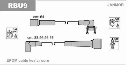 Janmor RBU9 - Комплект запалителеи кабели vvparts.bg