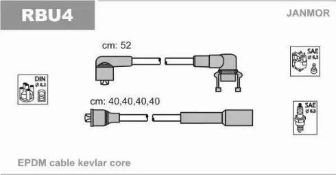 Janmor RBU4 - Комплект запалителеи кабели vvparts.bg