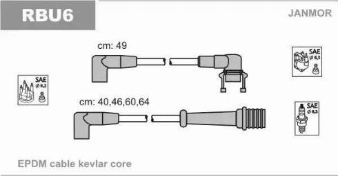 Janmor RBU6 - Комплект запалителеи кабели vvparts.bg