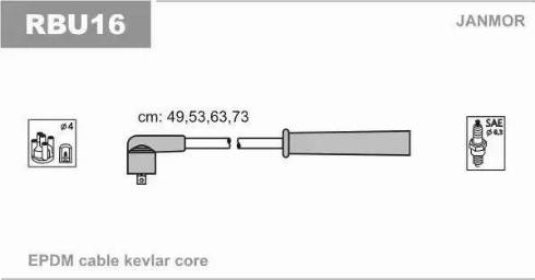 Janmor RBU16 - Комплект запалителеи кабели vvparts.bg