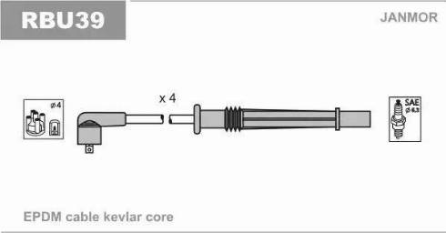Janmor RBU39 - Комплект запалителеи кабели vvparts.bg