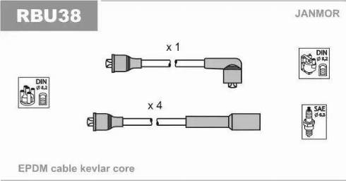 Janmor RBU38 - Комплект запалителеи кабели vvparts.bg