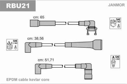 Janmor RBU21 - Комплект запалителеи кабели vvparts.bg