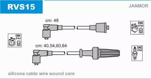 Janmor RVS15 - Комплект запалителеи кабели vvparts.bg
