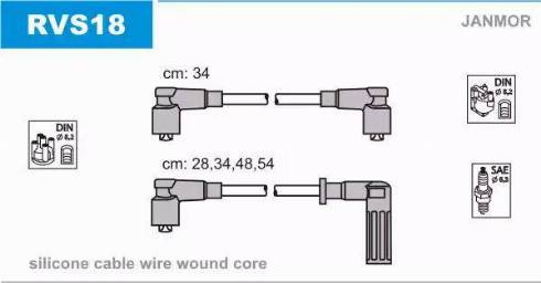 Janmor RVS18 - Комплект запалителеи кабели vvparts.bg