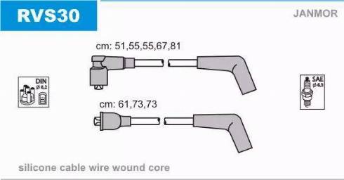 Janmor RVS30 - Комплект запалителеи кабели vvparts.bg