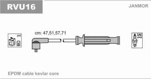 Janmor RVU16 - Комплект запалителеи кабели vvparts.bg