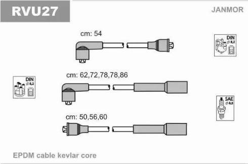 Janmor RVU27 - Комплект запалителеи кабели vvparts.bg