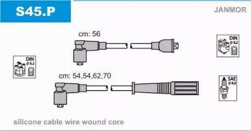 Janmor S45.P - Комплект запалителеи кабели vvparts.bg