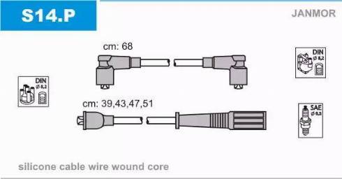 Janmor S14.P - Комплект запалителеи кабели vvparts.bg