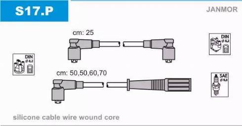 Janmor S17.P - Комплект запалителеи кабели vvparts.bg