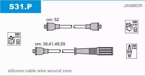 Janmor S31.P - Комплект запалителеи кабели vvparts.bg