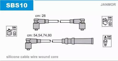 Janmor SBS10 - Комплект запалителеи кабели vvparts.bg