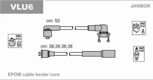 Janmor VLU6 - Комплект запалителеи кабели vvparts.bg
