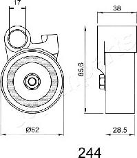 Japanparts BE-244 - Ремъчен обтегач, ангренаж vvparts.bg