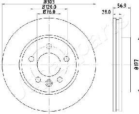 Japanparts DI-0948 - Спирачен диск vvparts.bg