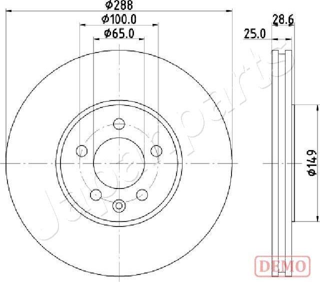 Japanparts DI-0950C - Спирачен диск vvparts.bg