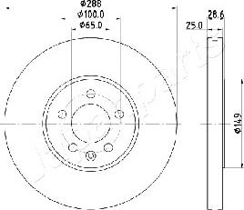 Japanparts DI-0950 - Спирачен диск vvparts.bg