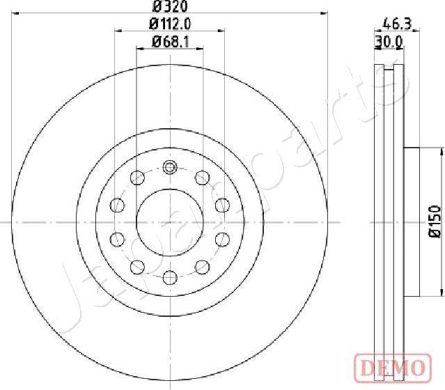 Japanparts DI-0909C - Спирачен диск vvparts.bg