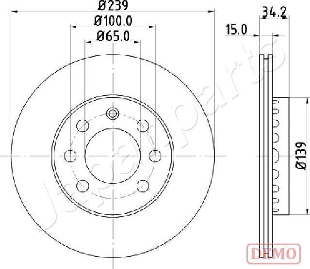 Japanparts DI-0904C - Спирачен диск vvparts.bg