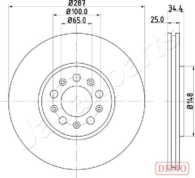 Japanparts DI-0901C - Спирачен диск vvparts.bg