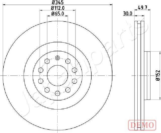 Japanparts DI-0908C - Спирачен диск vvparts.bg