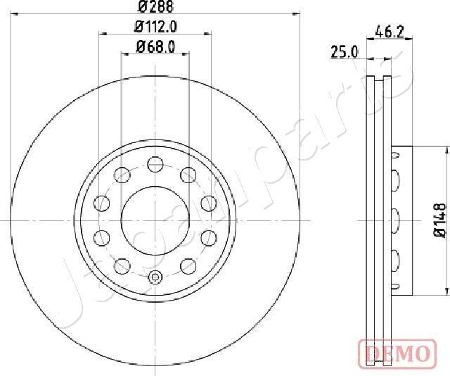 Japanparts DI-0910C - Спирачен диск vvparts.bg