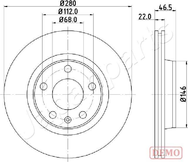 Japanparts DI-0911C - Спирачен диск vvparts.bg