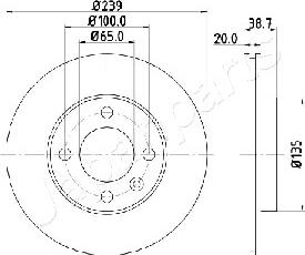Japanparts DI-0939 - Спирачен диск vvparts.bg