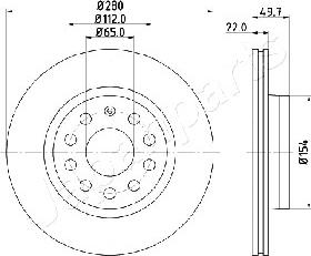 Japanparts DI-0934 - Спирачен диск vvparts.bg