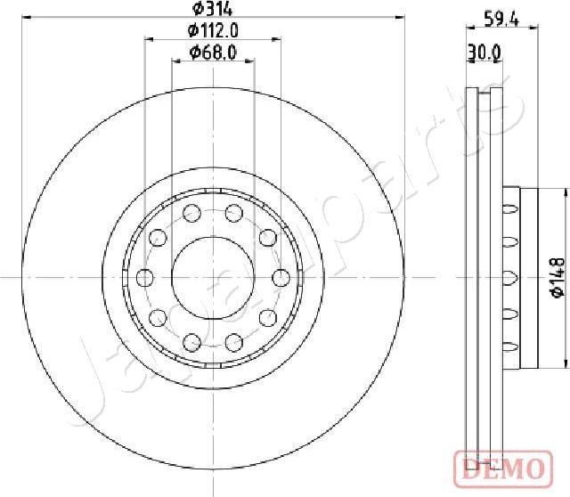 Japanparts DI-0924C - Спирачен диск vvparts.bg