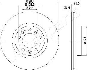 Japanparts DI-0634 - Спирачен диск vvparts.bg