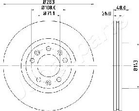 Japanparts DI-0633 - Спирачен диск vvparts.bg