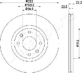 Japanparts DI-0626 - Спирачен диск vvparts.bg