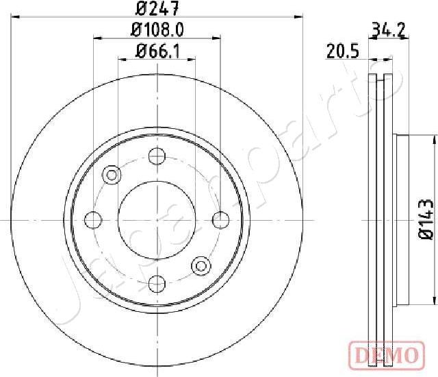 Japanparts DI-0628C - Спирачен диск vvparts.bg